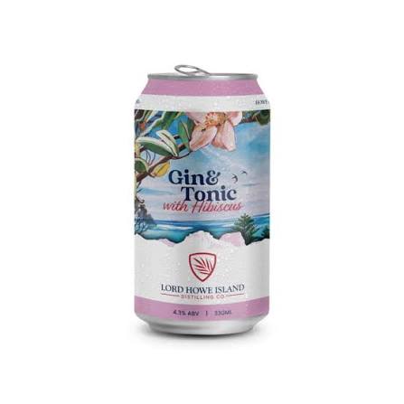 LORD HOWE ISLAND DISTILLING GIN & TONIC WITH HIBISCUS (CAN 330ML)